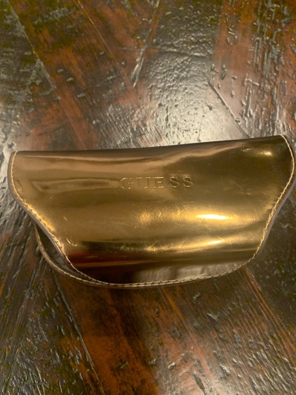 Empty GUESS Metallic Gold Sunglasses Case